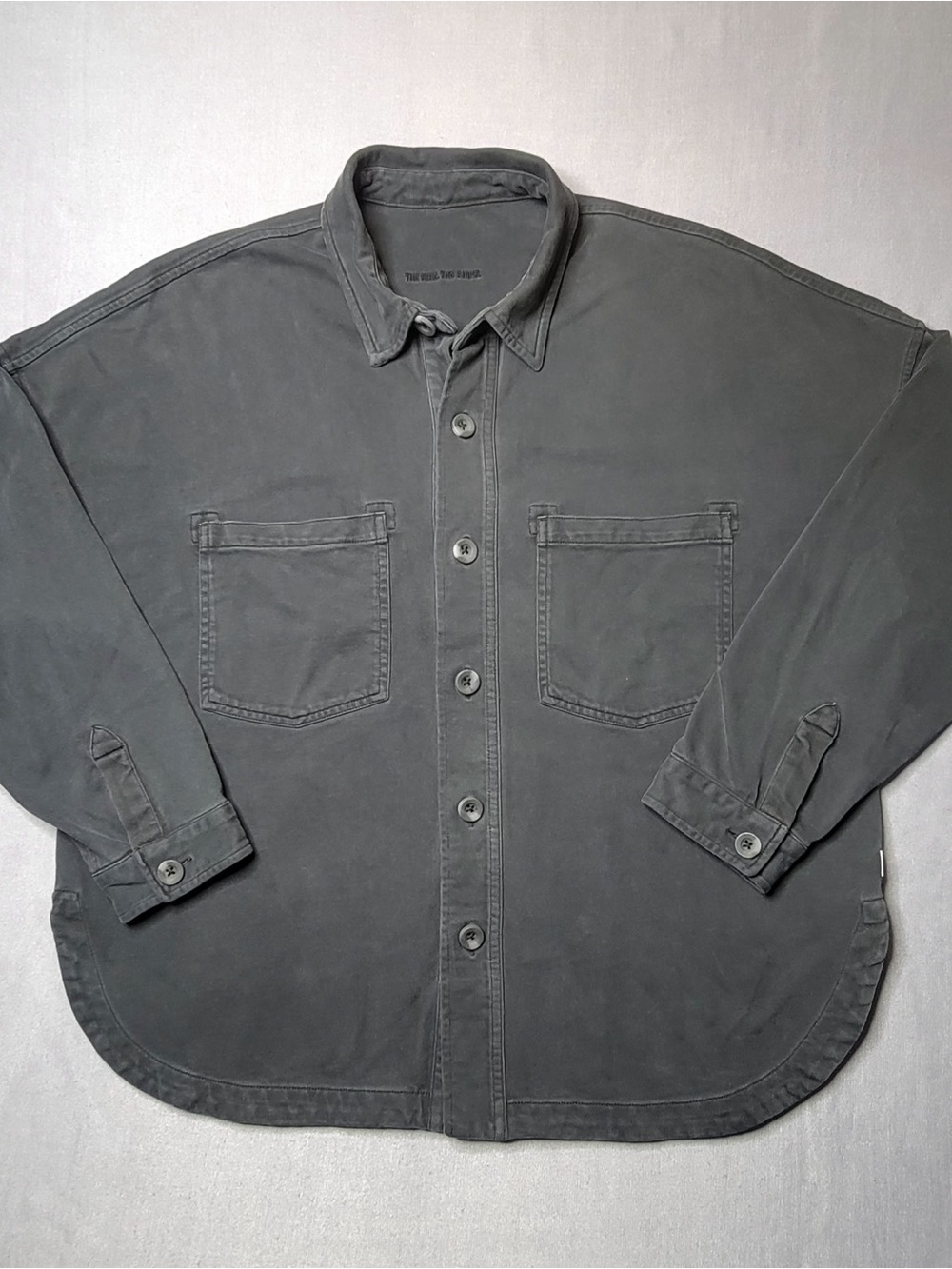 Vuory marckenzie women shirt jacket cotton button down Gray charcoal size M